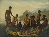 Robert Neill, ABORIGINES OF VAN DIEMEN'S LAND 1828, 1828, oil on board