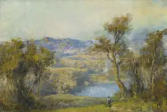 GOLDEN LIGHT 1913 by Frederick McCubbin, 1913, oil on canvas, offered Aug 2013