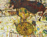 John Olsen, GOYA'S DOG AND THE PAELLA 1986, 1986, oil on canvas