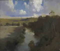 SHADOWED RIVER 1920 by Penleigh Boyd, 1920, oil on canvas, offered Aug 2013