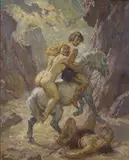 VANQUISHED by Norman Lindsay, oil on canvas on board, offered Aug 2013