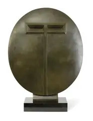 MASK 3 1979 by Joel Elenberg, 1979, bronze and black Belgian marble, offered Aug 2013