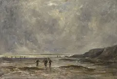 Thomas Bush Hardy, (COASTAL LANDSCAPE WITH SHRIMP FISHERS) 1896, 1896, oil on canvas