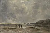 Thomas Bush Hardy, (COASTAL LANDSCAPE WITH SHRIMP FISHERS) 1896, 1896, oil on canvas