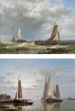 Abraham Hulk, ON THE SCHELDT, oil on panel (two panels)