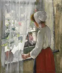 A STOLEN MOMENT 1903 by James Quinn, 1903, oil on canvas, sold Jun 2013