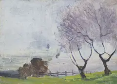 (LANDSCAPE) by Elioth Gruner, oil on canvas on card, offered Jun 2013