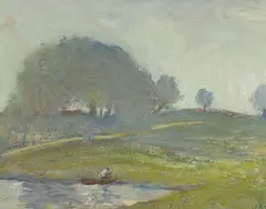 (LANDSCAPE) 1974 by Lloyd Rees, 1974, oil on composition board, sold Jun 2013