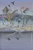 Arthur Boyd, (SHOALHAVEN RIVER LANDSCAPE), oil on board