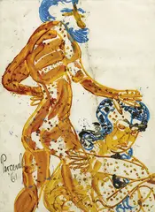 ADAM AND EVE 1961 by John Perceval, 1961, oil on paper, offered Jun 2013