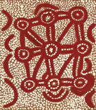 Walter Tjampitjinpa, WOMEN'S BIG CEREMONIAL DREAMING JOURNEY (1971), 1971, natural earth pigments, bondcrete and synthetic polymer paint on composition board