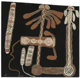 Timmy Payungka Tjapangati, CEREMONIAL DREAMING JOURNEY (1971), 1971, natural earth pigments and bondcrete on composition board