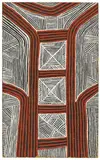 Kaapa Tjampitjinpa, CORROBOREE AND BODY DECORATION (1972), 1972, natural earth pigments, bondcrete and synthetic polymer paint on composition board