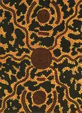 Kaapa Tjampitjinpa, BUSH FIRE (1973), 1973, synthetic polymer paint on artist board