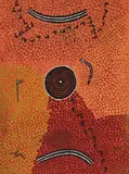 Kenny Bell Tjampitjinpa, WOMAN LOOKING FOR MAN (1974), 1974, synthetic polymer paint on artist board