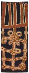 John Kiparra Tjakamarra, CORROBOREE MAN SITTING IN CAVE (1971), 1971, synthetic polymer paint on composition board