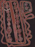 CEREMONIAL DREAMING (1972) by Charlie Wartuma Tjungurrayi, 1972, synthetic polymer paint on composition board, sold May 2013
