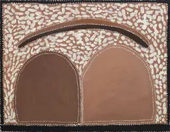 Queenie McKenzie, RAINBOW SNAKE OVER TEXAS DOWNS (1997), 1997, natural earth pigments and synthetic binder on canvas