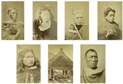 John McGarrigle, STUDIO PORTRAITS OF MAORI (CARTE DE VISTE PHOTOGRAPHS) (1870s), albumen print