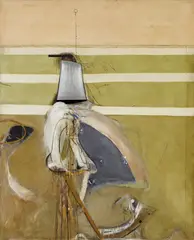 Brett Whiteley, WHITE SACRED BABOON 1964-1965, 1964-1965, oil, tempera and collage on canvas on composition board