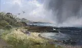 STORM AT RICKETT'S POINT (1959) by Arthur Boyd, 1959, oil on composition board, sold May 2013