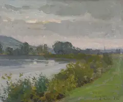 EVENING EFFECT, FRANCE by E. Phillips Fox, oil on canvas, sold May 2013