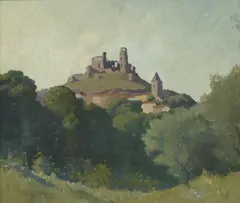 CHATEAU DE GRIMANT 1924 by Elioth Gruner, 1924, oil on composition board, offered May 2013