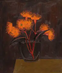 John Brack, FLOWERING GUM 1958, 1958, oil on composition board