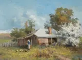 Walter Withers, MRS GUNN'S COTTAGE, oil on canvas