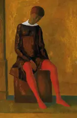 (SEATED FIGURE) by Justin O'Brien, oil on composition board, sold Nov 2012