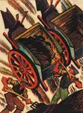 Sybil Andrews, MICHAELMAS (1935), 1935, colour linocut