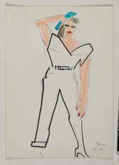 Elvira Bach, Auktion 329, Los 646, 1982, Farbkreide über Bleistiftzeichnung auf leichtem Karton