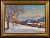 Stephan Filipkiewicz, Winterlandschaft, Technik: Öl auf Pappe