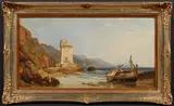 Clarkson Frederick Stanfield, Italienische Küste mit dem Torre Olevola, Technik: Öl auf Karton