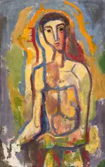 Männerakt by Karl Hofer, Öl auf Leinwand, sold Nov 2015