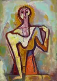 Karl Hofer, Stehende Figur, 1953, Öl auf Leinwand