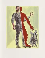 Holger Bunk, "Schablone", 1990, Farblithografie auf Velin