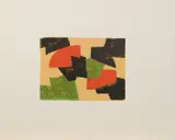 Composition verte, beige, rouge et brune by Serge Poliakoff, 1964, Farblithografie auf ARCHES (Wasserzeichen), sold Mar 2018