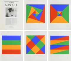 Max Bill, Mappenwerk, 1972, 5 Farbserigrafien auf Karton