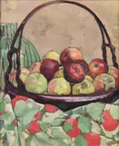 Arnold Faber, "Apfelkorb", 1917, Öl auf Leinwand
