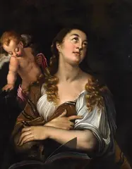 Joseph Heintz d.Ä., Maria Magdalena mit dem Engelchen, Öl auf Leinwand