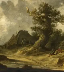 Jan van Goyen, Eine mächtige alte Wettereiche, Öl auf Leinwand