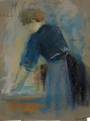 Auktion 329, Los 66 by August Macke, Pastell auf grauem Zeichenkarton, sold Nov 2013