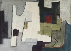 Ohne Titel by Karl Fred Dahmen, 1953, Öl auf Leinwand, sold Nov 2021