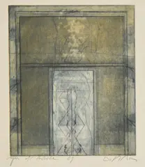 Karl Fred Dahmen, Raumfigur, 1969, Farbradierung auf Velin