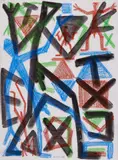 A. R. Penck, Auktion 329, Los 364, 2002, Gouache und Farbkreide auf Velin