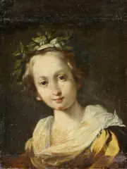 Die heilige Cäcilia von Rom by Bernardo Strozzi, Öl auf Leinwand, sold Nov 2014