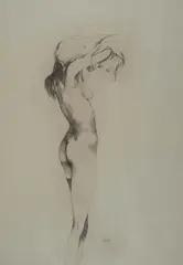 Bruno Bruni, Auktion 329, Los 689, 1984, Bleistiftzeichnung auf INGRES FABRIANO (Wasserzeichen)