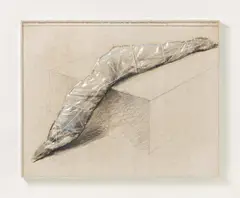 Auktion 329, Los 251 by Christo, 1968, Collage (Kohle, Wachskreide, Karton, Plastikfolie, Heftklammer, Bindfaden) auf Karton auf Karton aufgezogen, sold Nov 2013