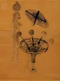 Rosemarie Trockel, Auktion 329, Los 957, 1986, Tuschpinselzeichnung auf zwei zusammen montierten bräunlichen Wachspapieren